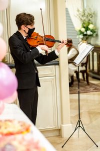 Luke Stikeleather plays his violin
