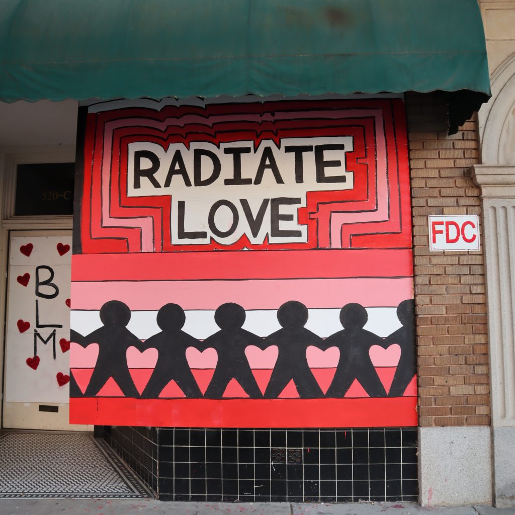 radiate love mural in Greensboro, NC